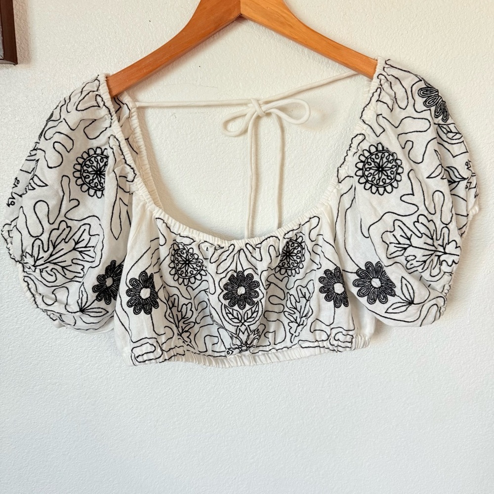FREE PEOPLE LOTUS 2 PEICE SET - WHITE/BLACK COMBO SIZE SMALL - Picture 3 of 13
